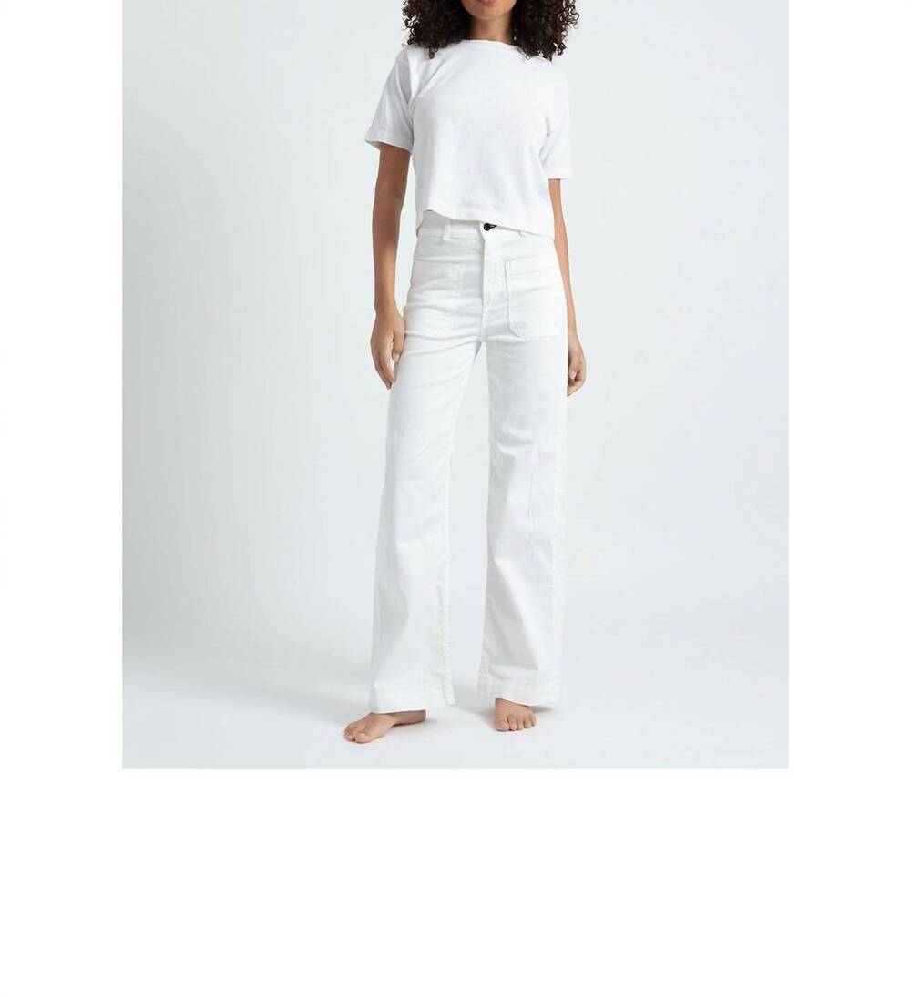 NEW ASKK NY twill wide leg sailor jeans in ivory